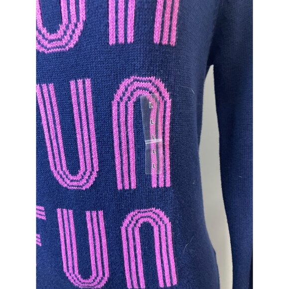 Arizona Jean Women's Navy Blue Fun x3 Graph Log Sleeve Sweatshirt Sz L- NWT - Picture 4 of 7